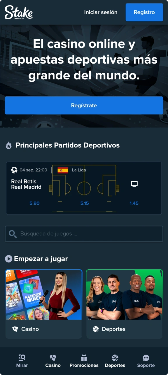 Disfruta de la interfaz intuitiva de la aplicación Stake.