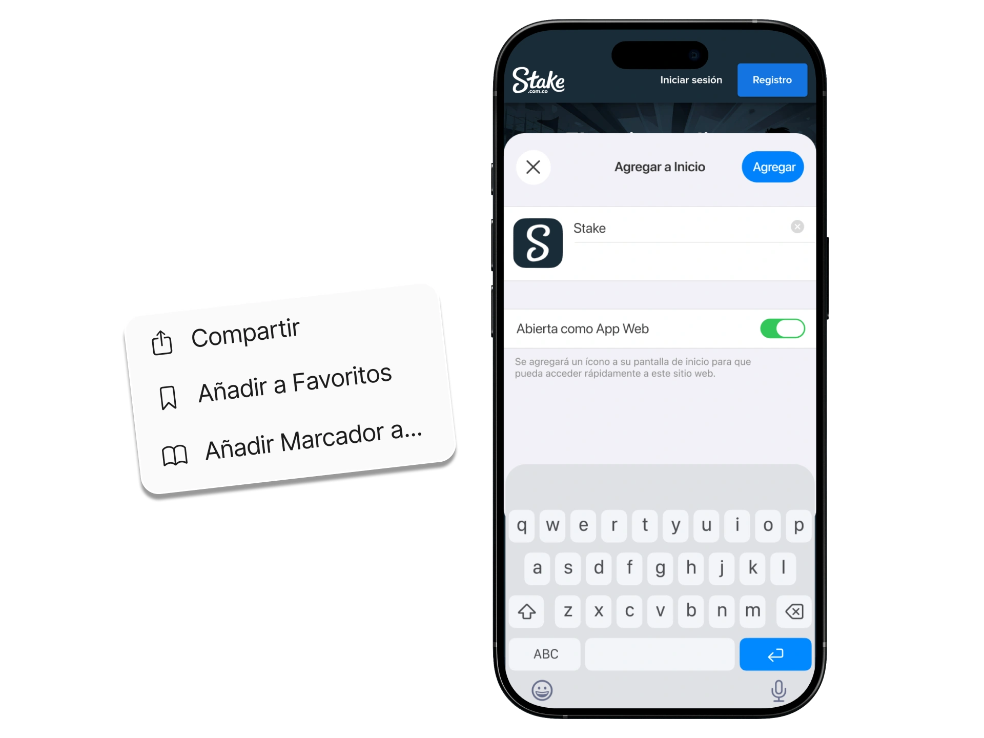 Instala la versión móvil de Stake para iOS.