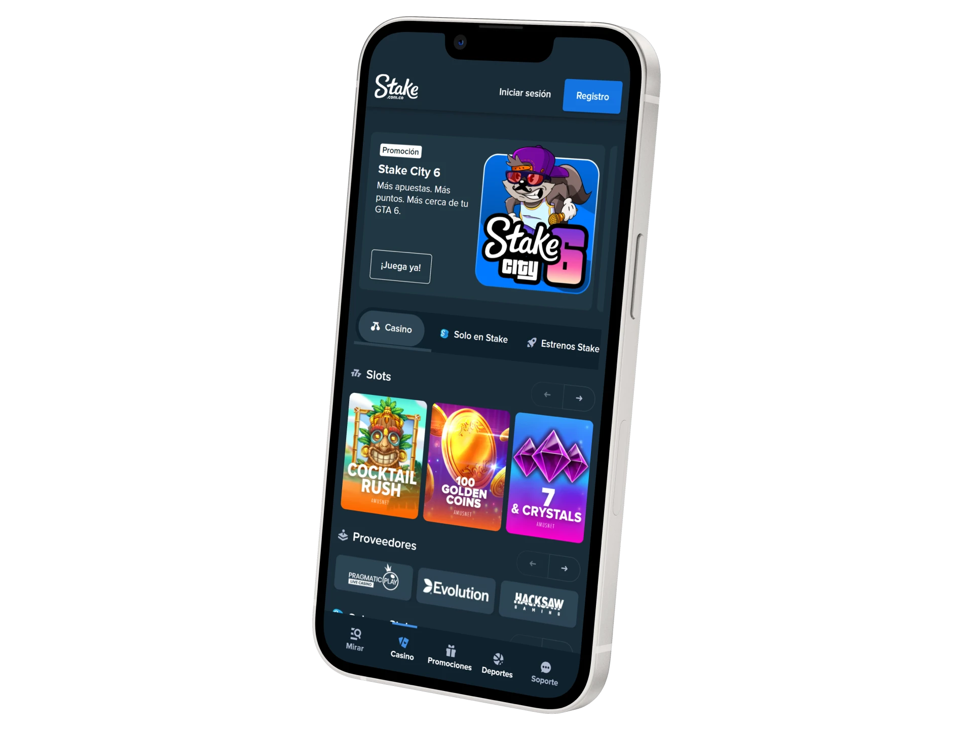 Consigue la versión móvil de Stake en tu teléfono.
