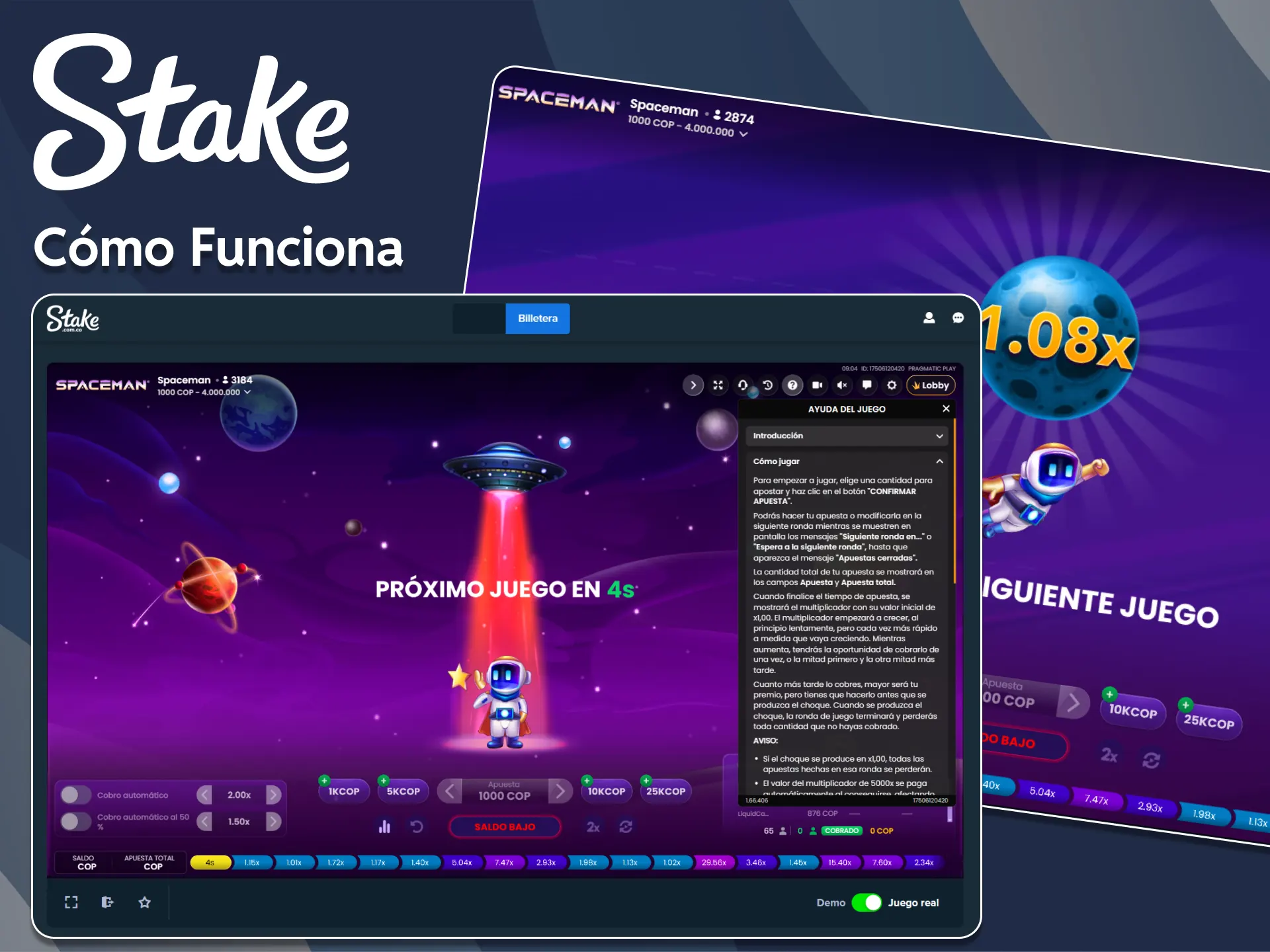 Descubre cómo funciona el juego Spaceman en Stake.
