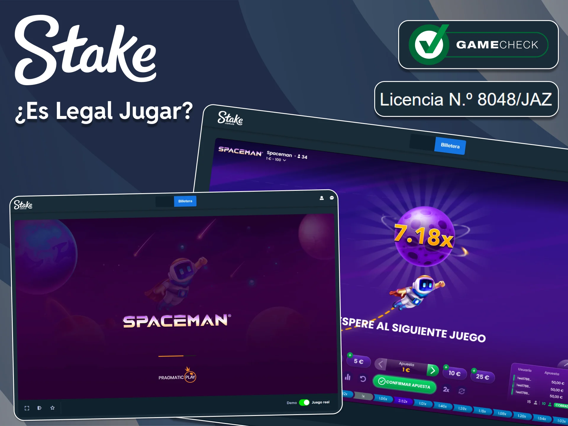 El sitio web de Stake y Spaceman son legales para jugar en Colombia.